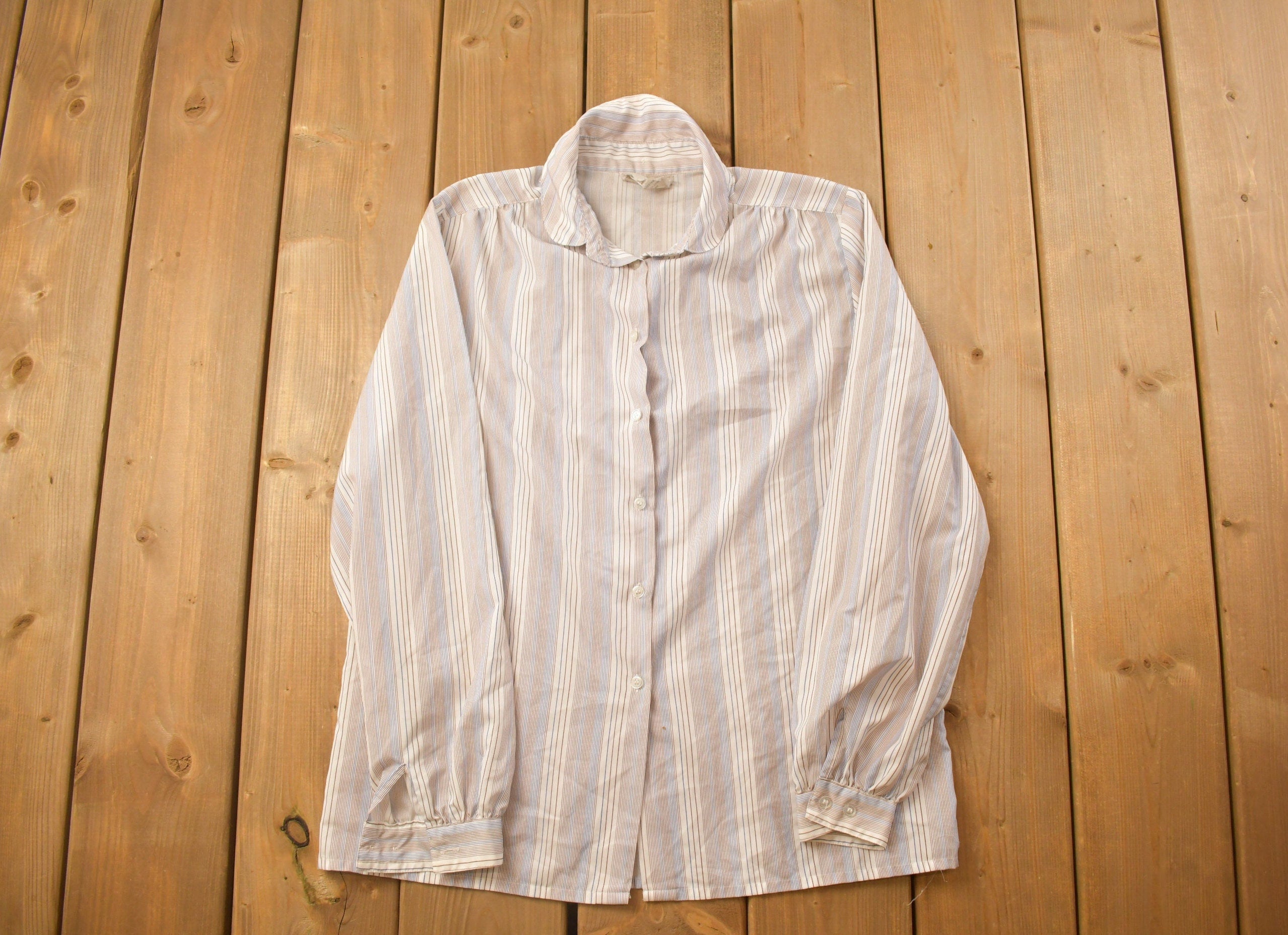 Vintage 1990s Multi Colored Striped Button Up Shirt
