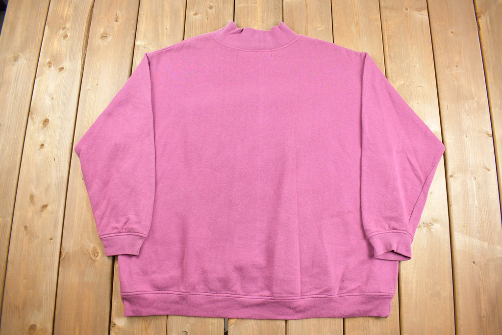 Vintage 1990s Cute Floral Mock Neck Crewneck Sweatshirt