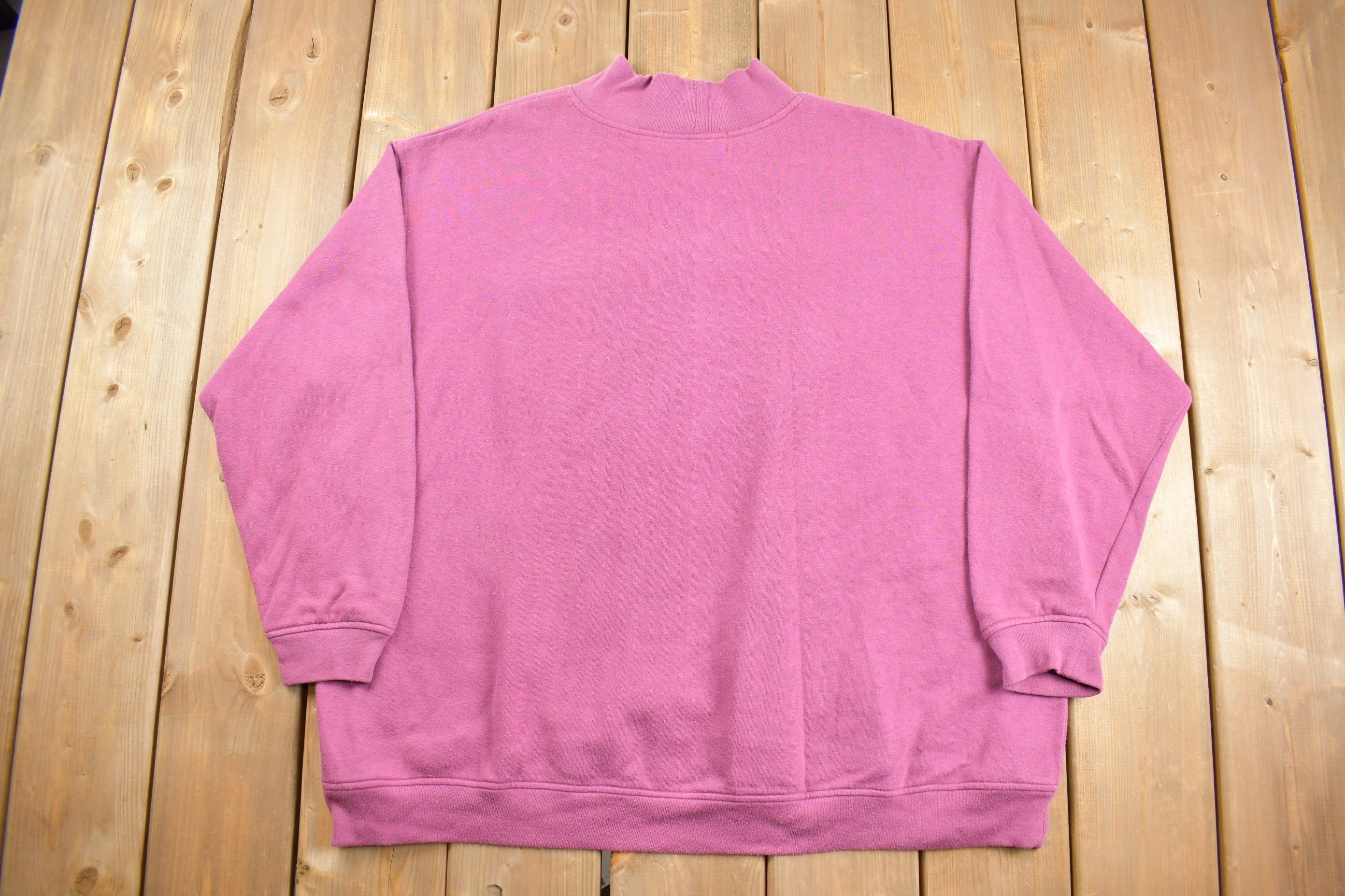 Vintage 1990s Cute Floral Mock Neck Crewneck Sweatshirt