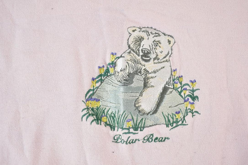 Vintage 1990s Galt Sand Polar Bear Embroidered Heavyweight Souvenir Crewneck Sweatshirt Made In USA