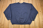 Vintage 1980s Tultex Blue Blank Raglan Crewneck Sweatshirt