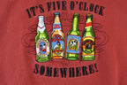 Vintage 1990s Big Dogs Heavyweight 5 O'clock Drinking Crewneck Sweatshirt