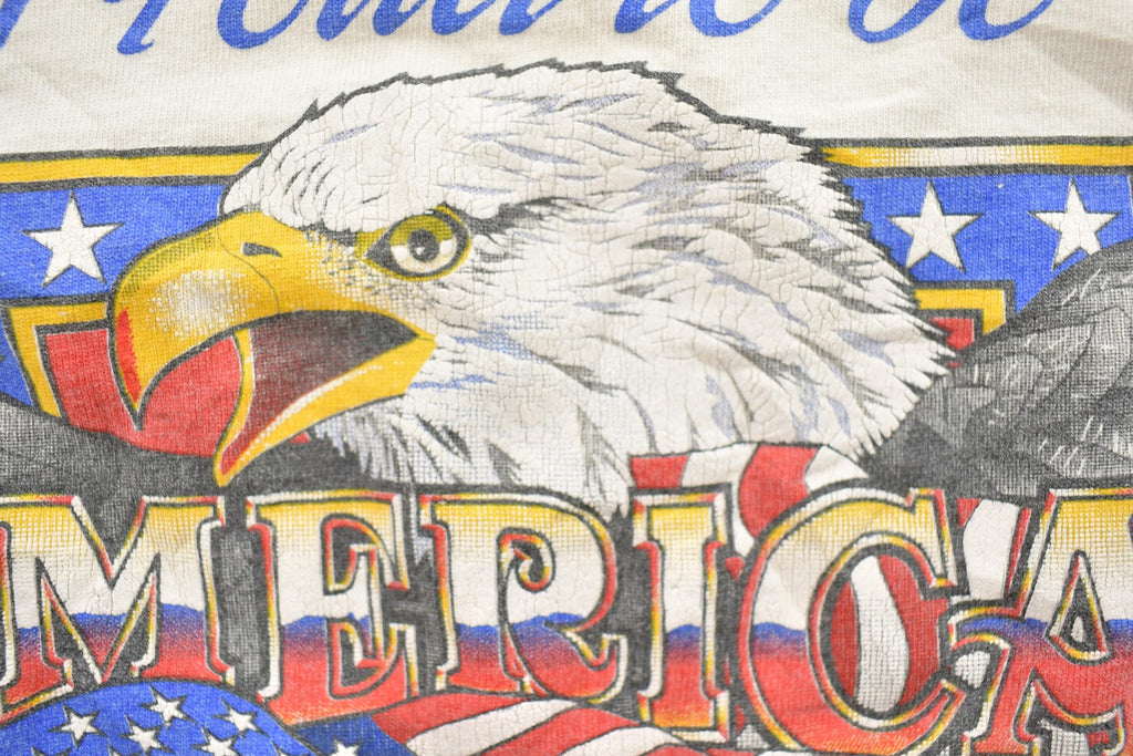 Vintage 1997 Proud To Be American Eagle And American Flag Souvenir T-Shirt