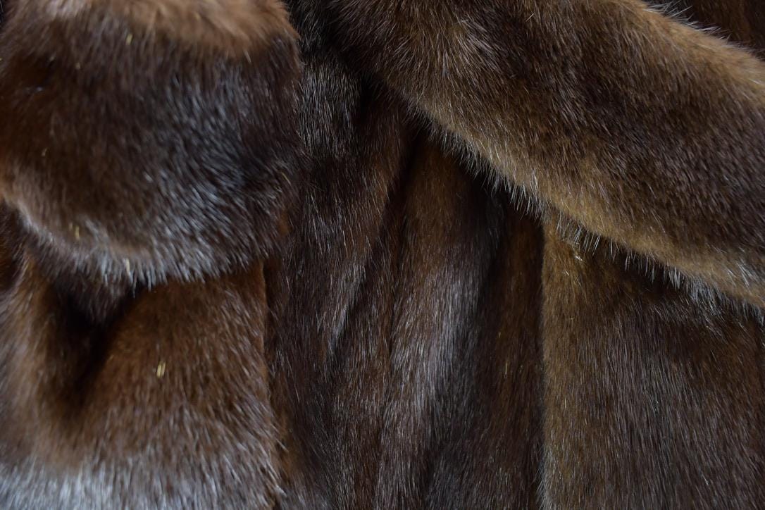 Vintage 1970s Brown Mink Fur Coat Made In USA