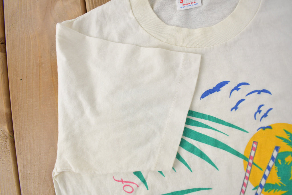 Vintage 1980s Beach Theme Single Stitch Souvenir Travel T Shirt Made In USA