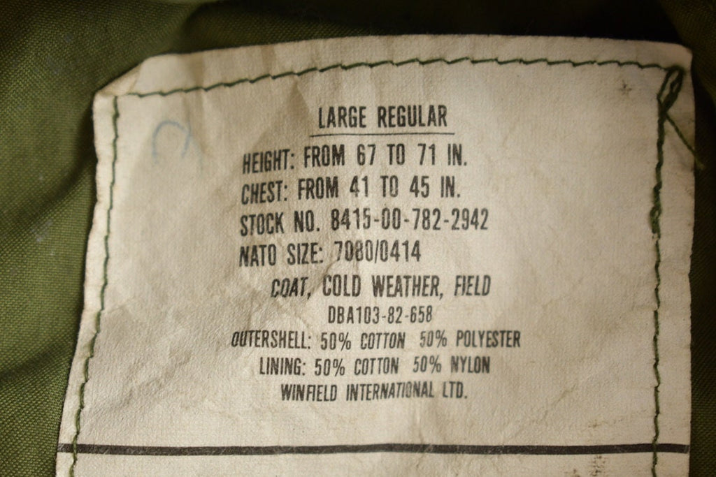 Vintage 1982s Military Woodland Camouflage Cold Weather Field Jacket