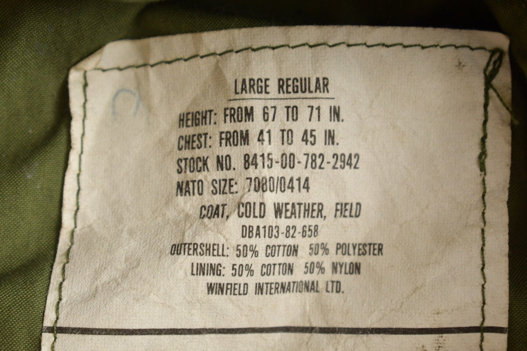 Vintage 1982s Military Woodland Camouflage Cold Weather Field Jacket