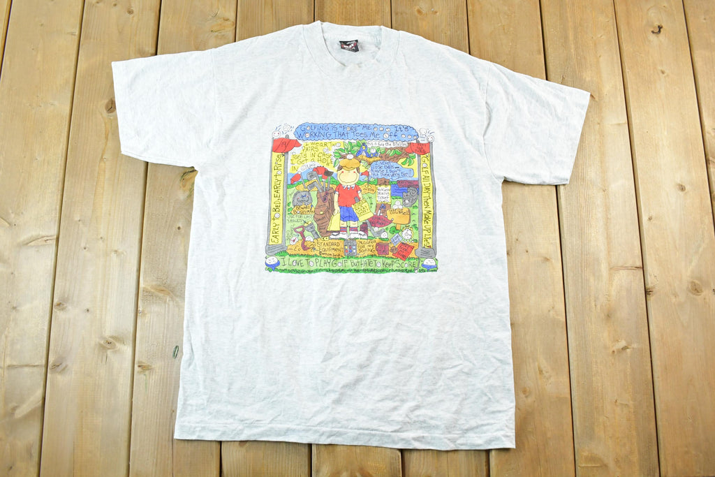Vintage 1993 Golfing Cartoon Souvenir T-Shirt Mens L
