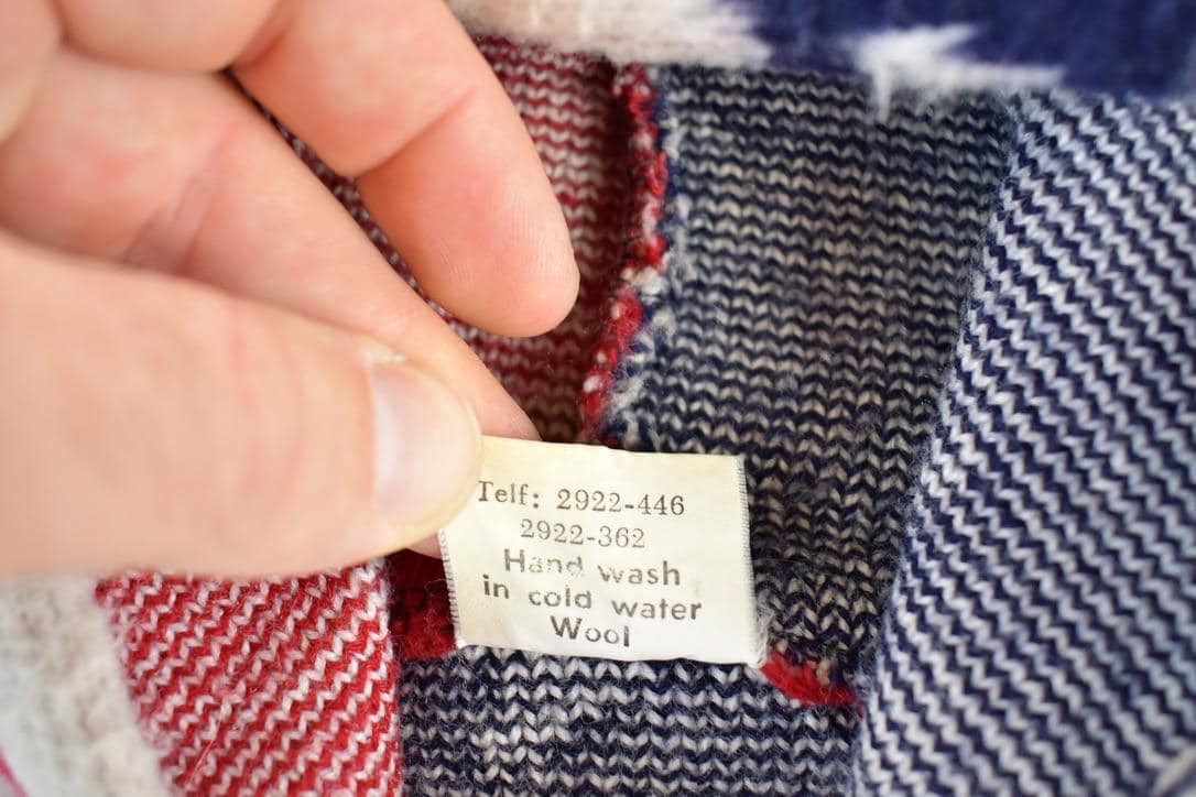 Vintage 1990s American Flag Wool Knit Hoodie Sweater Mens M