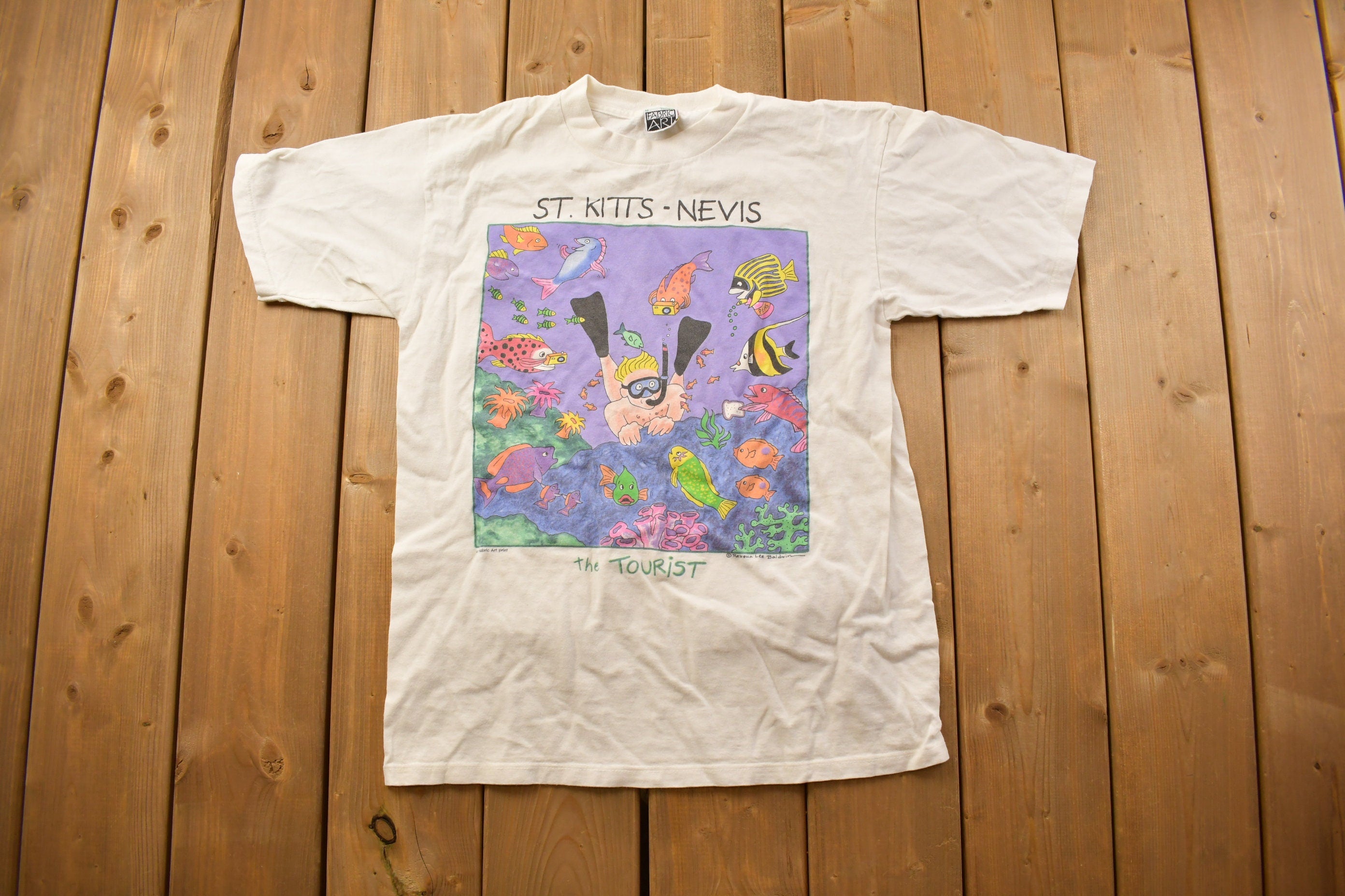 Vintage 1990s St. Kitts Scuba Diving Travel T-Shirt