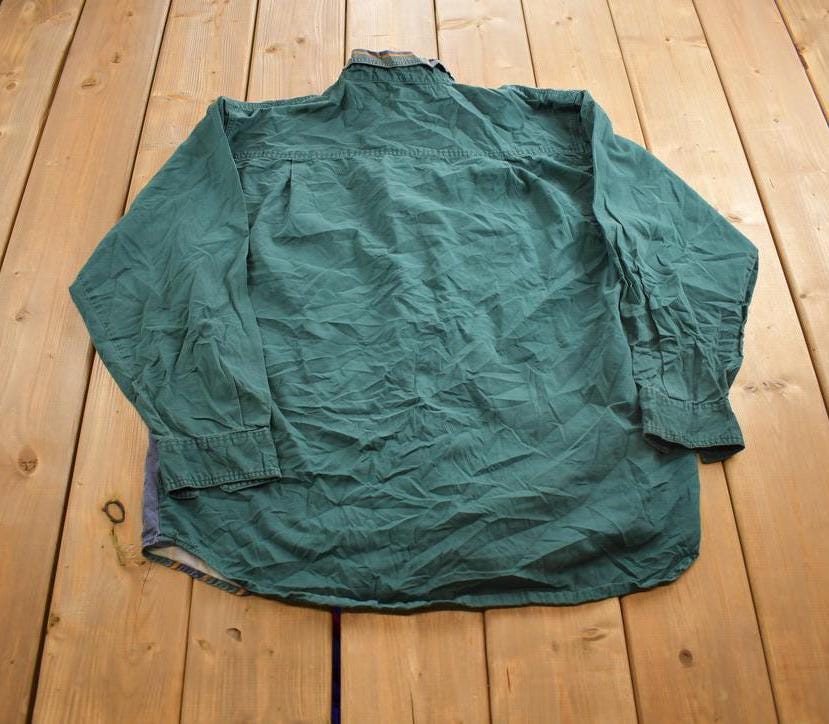 Vintage 1990s Bugle Boy Company Embroidered Striped Button Up Shirt