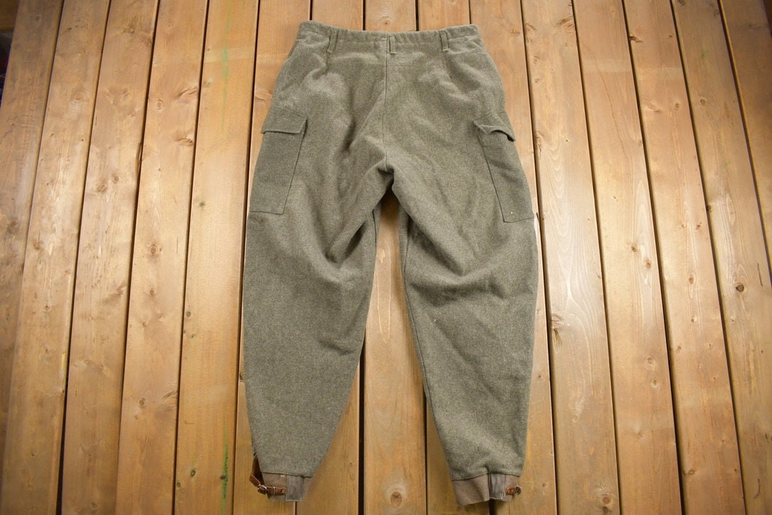 Vintage 1940s Swedish ACB Stockholm Military Wool Trousers Pants EUC Size 37 x 32 / Rare / Military Pants / Vintage Military Gear / WWII