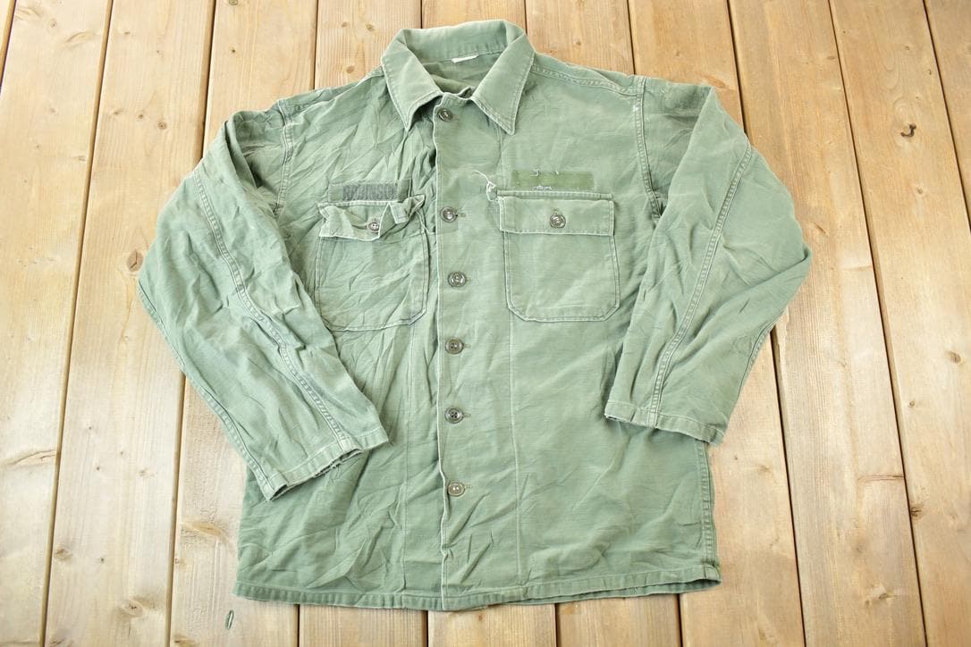 Vintage Military Button Up Shirt