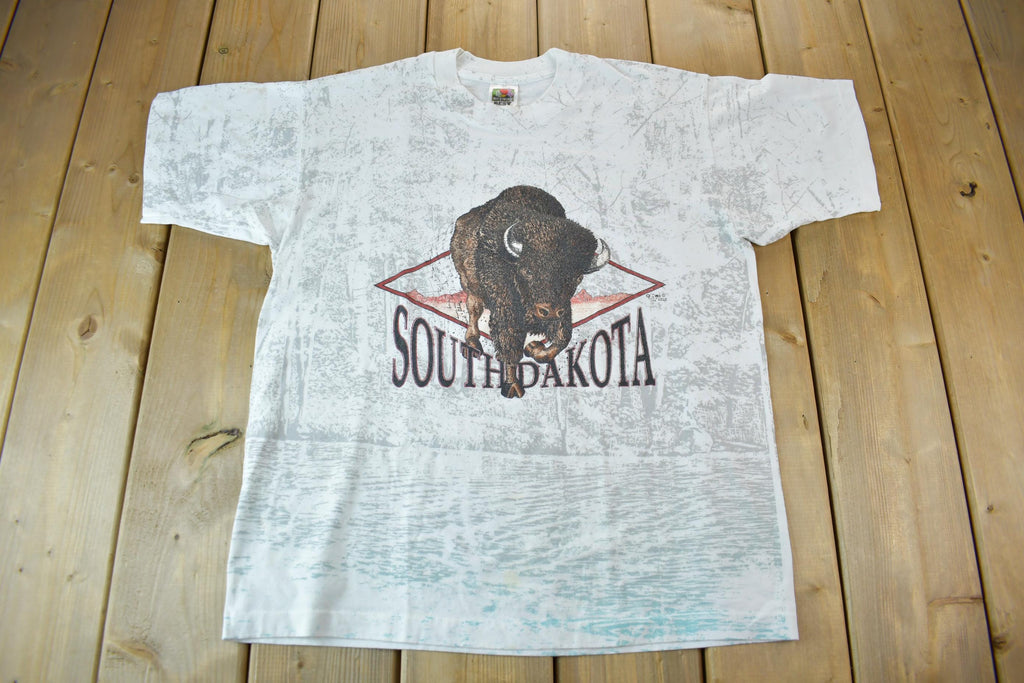 Vintage 1990s South Dakota Bison Graphic Souvenir Travel T-Shirt