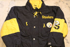 Vintage 1990s Pittsburgh Steelers NFL Mirage Full Zip Puffer Jacket
