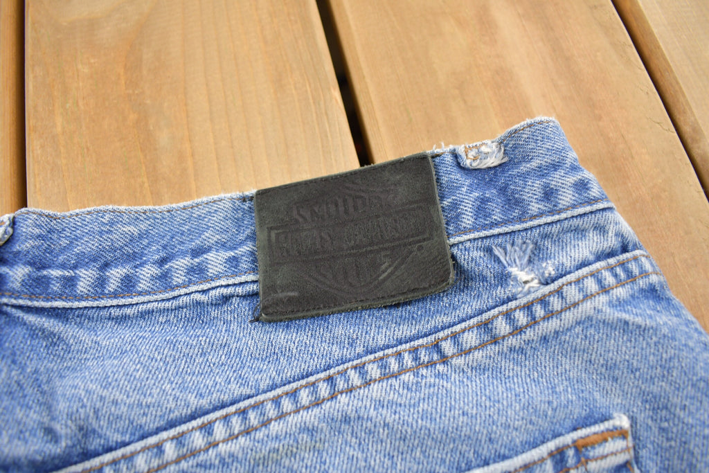 Vintage 1990s Harley Davidson Light Wash Denim Jeans Size 36 x 28