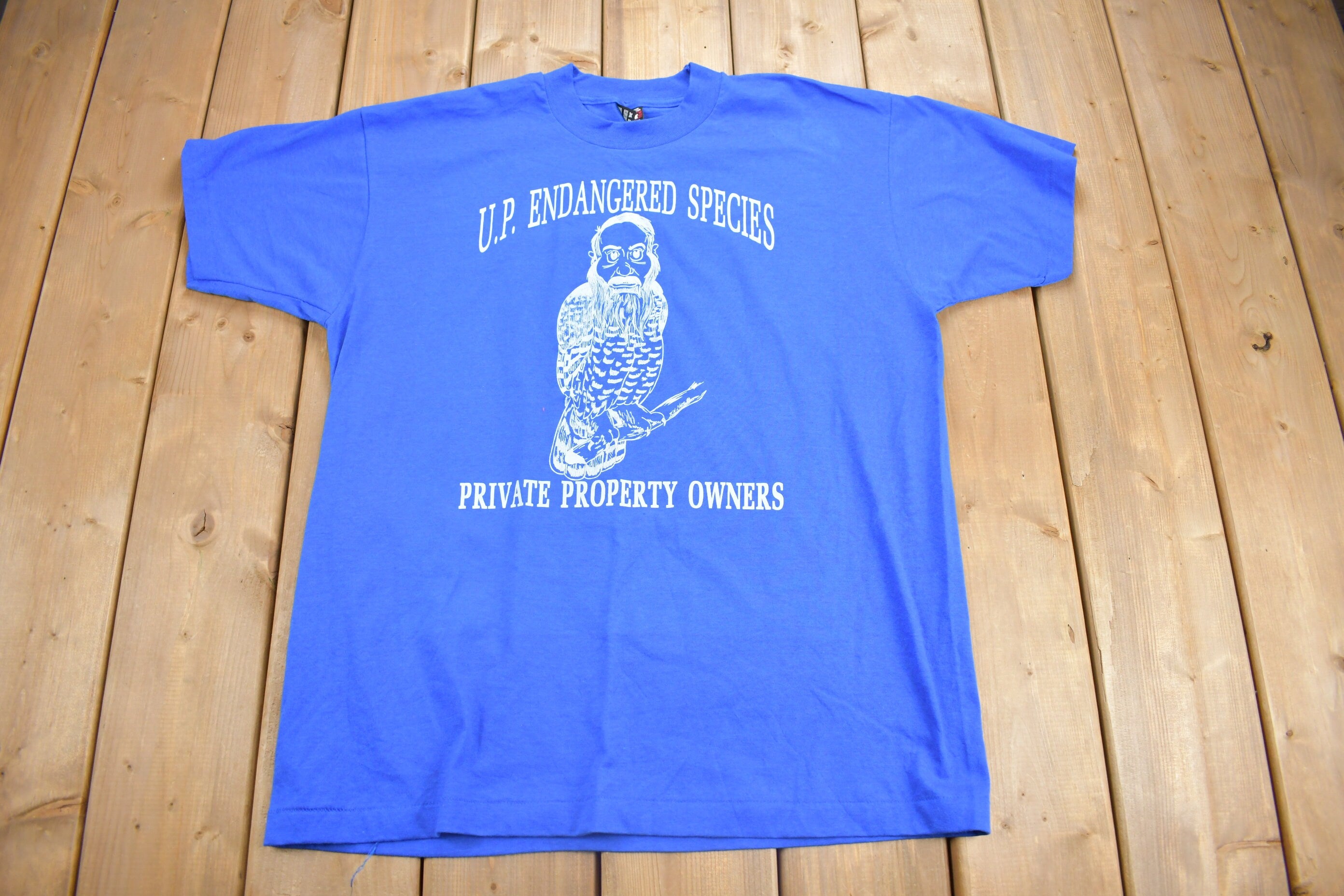 Vintage 1980s U.P. Endangered Species Private Property Owners Graphic T Shirt