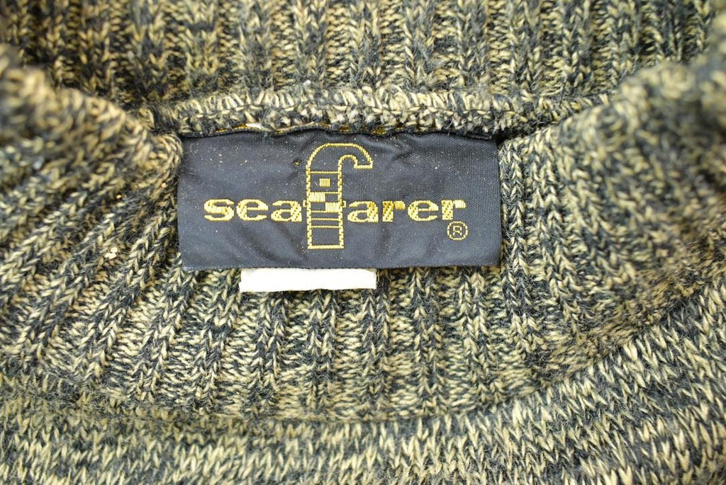 Vintage 1990s Seafarer Leopard Print Knit Crewneck Sweater