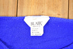 Vintage 1980s Blair Floral Knit Crewneck Sweater Women's XL