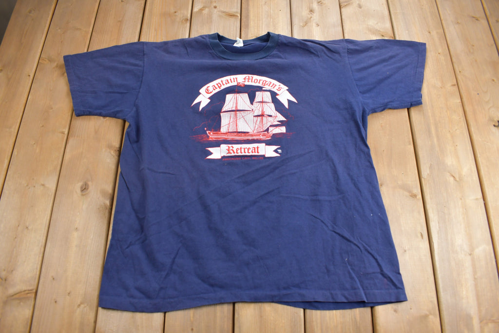Vintage 1990s Captain Morgans Retreat Belize Graphic T Shirt