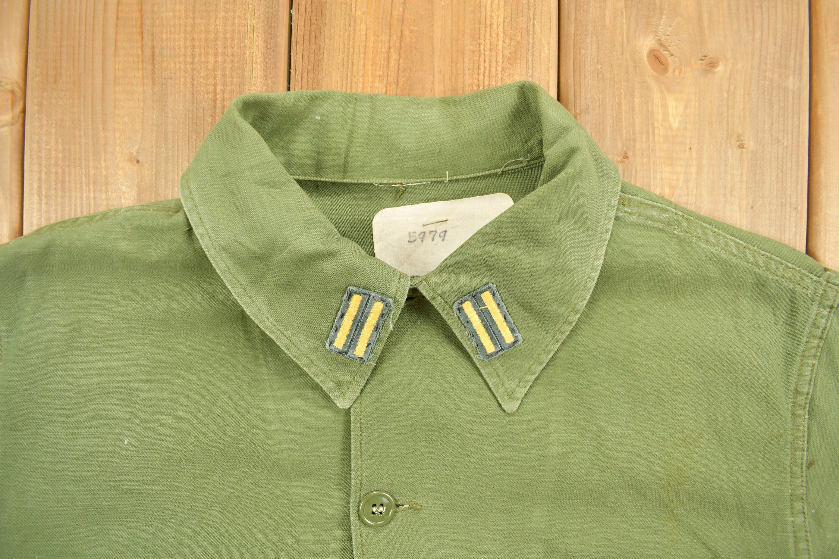 Vintage 1960s F Academy Military OG - 107 Shirt