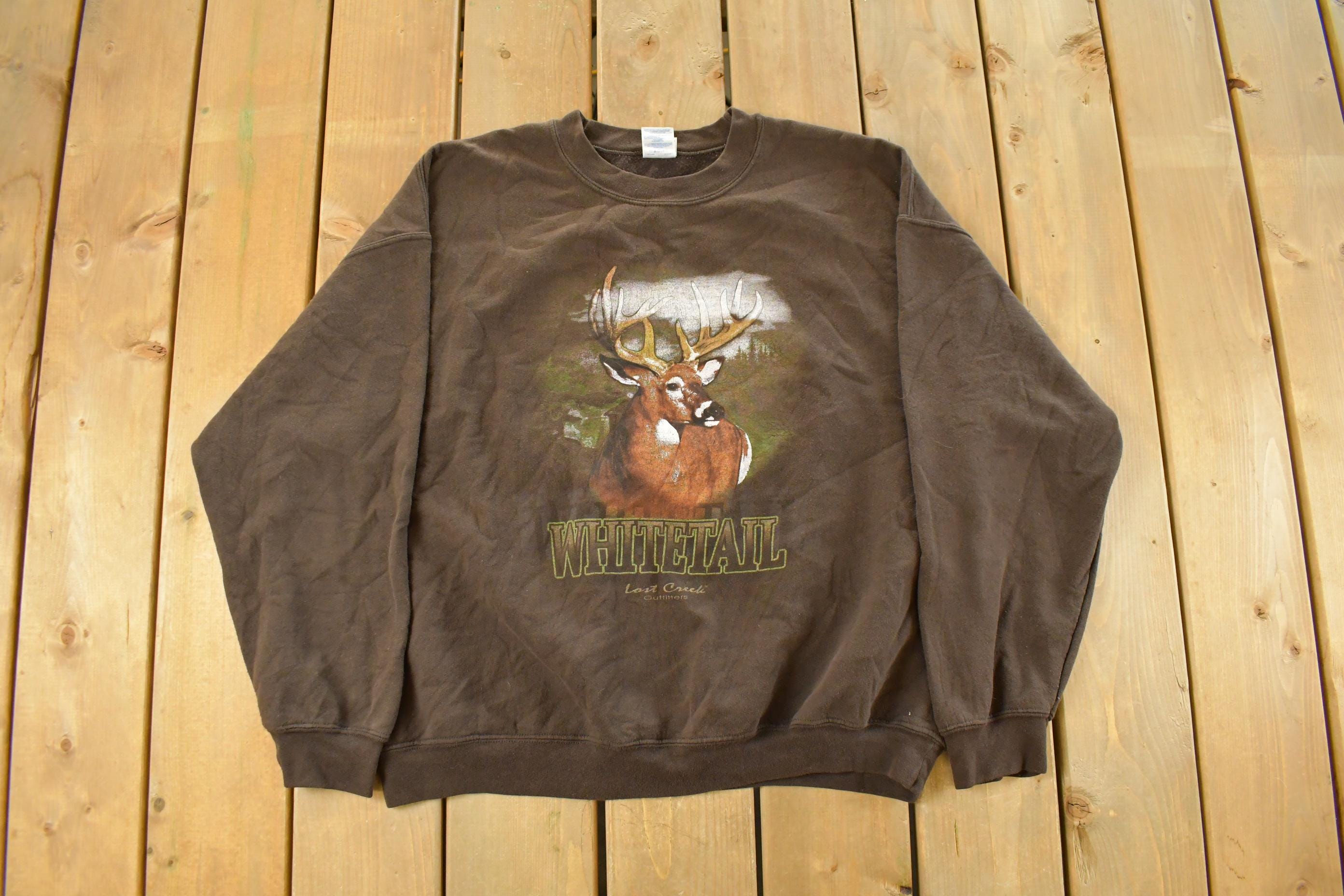 Vintage 2000s Whitetail Deer Outdoors Crewneck Sweatshirt Men's XL