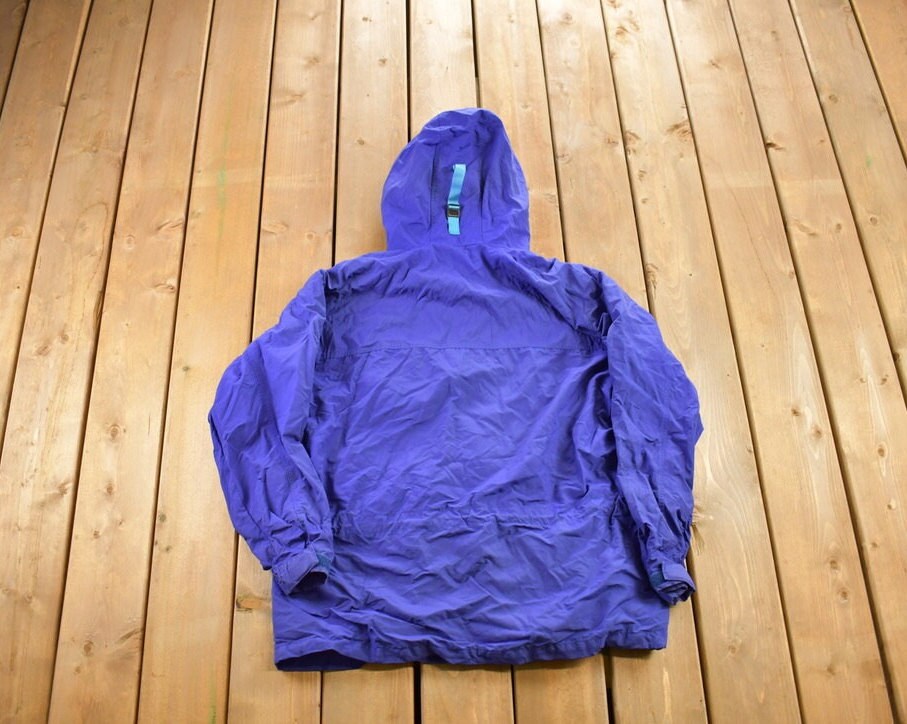 Vintage 1990s Patagonia Blue Windbreaker Rain Jacket