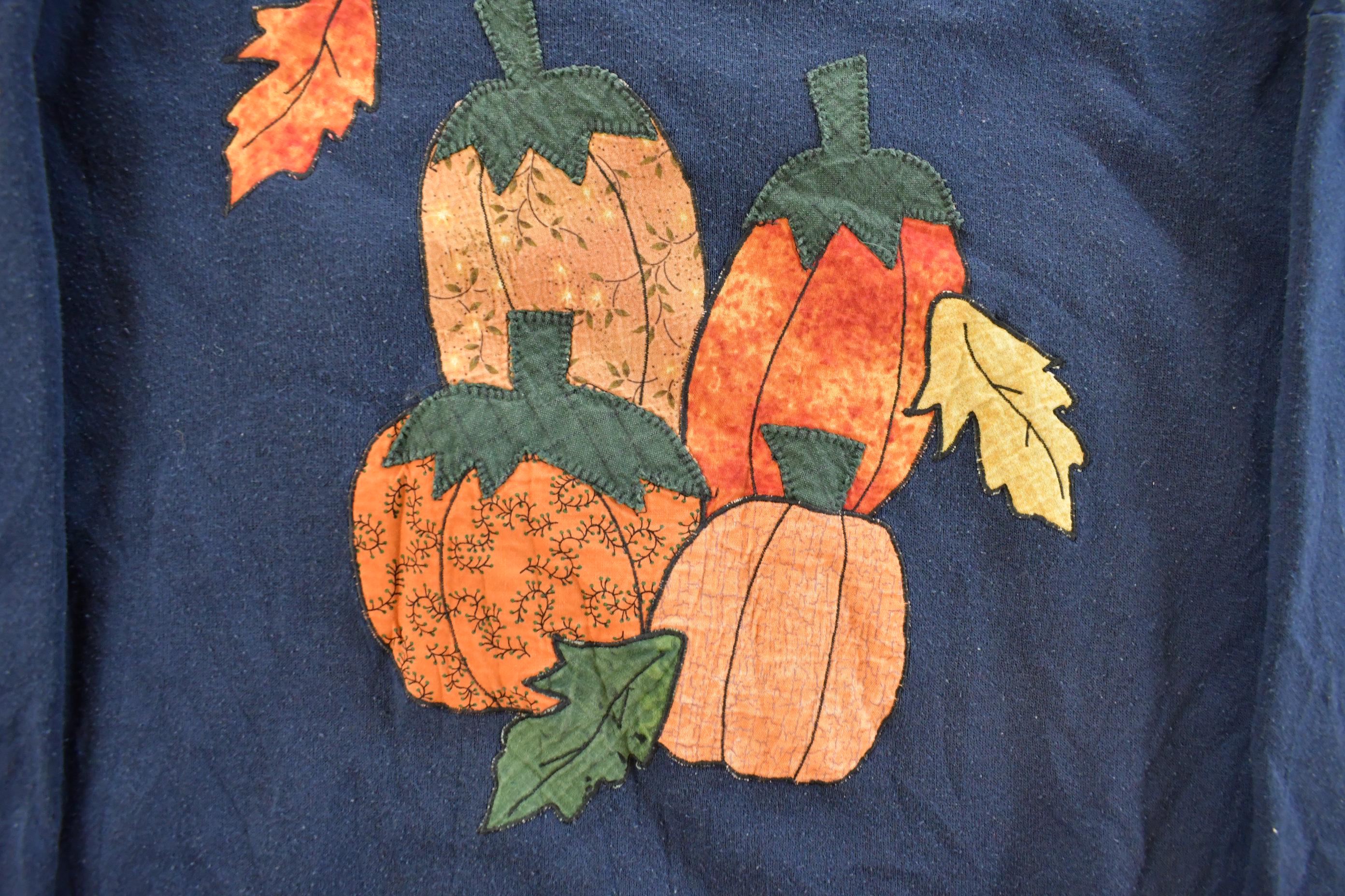 Vintage Pumpkin Autumn Crewneck Sweatshirt Men's Medium