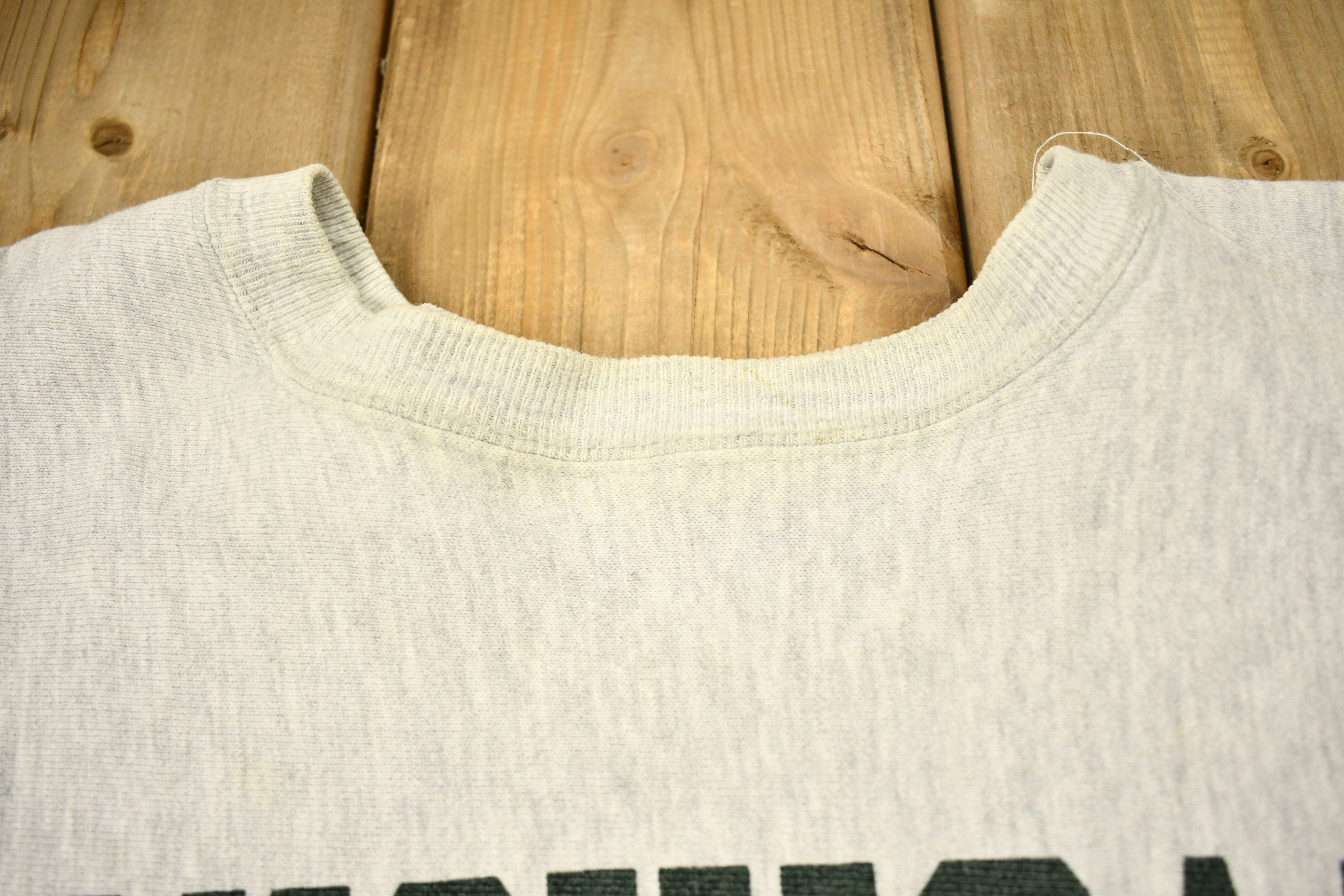 Vintage 1980s Michigan State University Champion Reverse Weave Warmup Crewneck