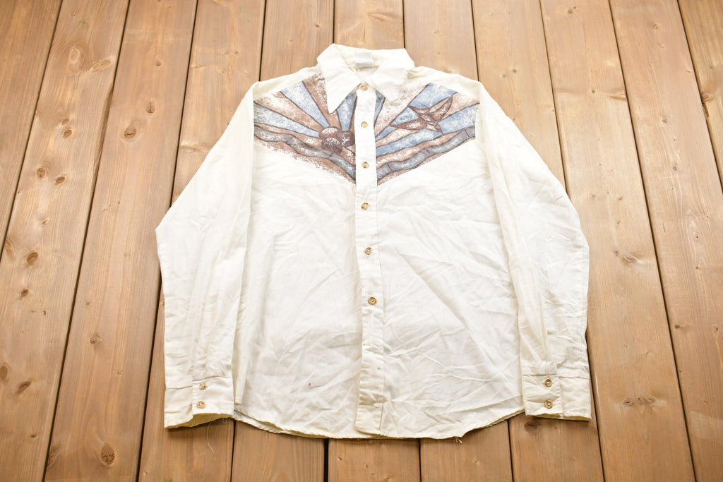 Vintage 1960s Stained Glass Button Up Shirt