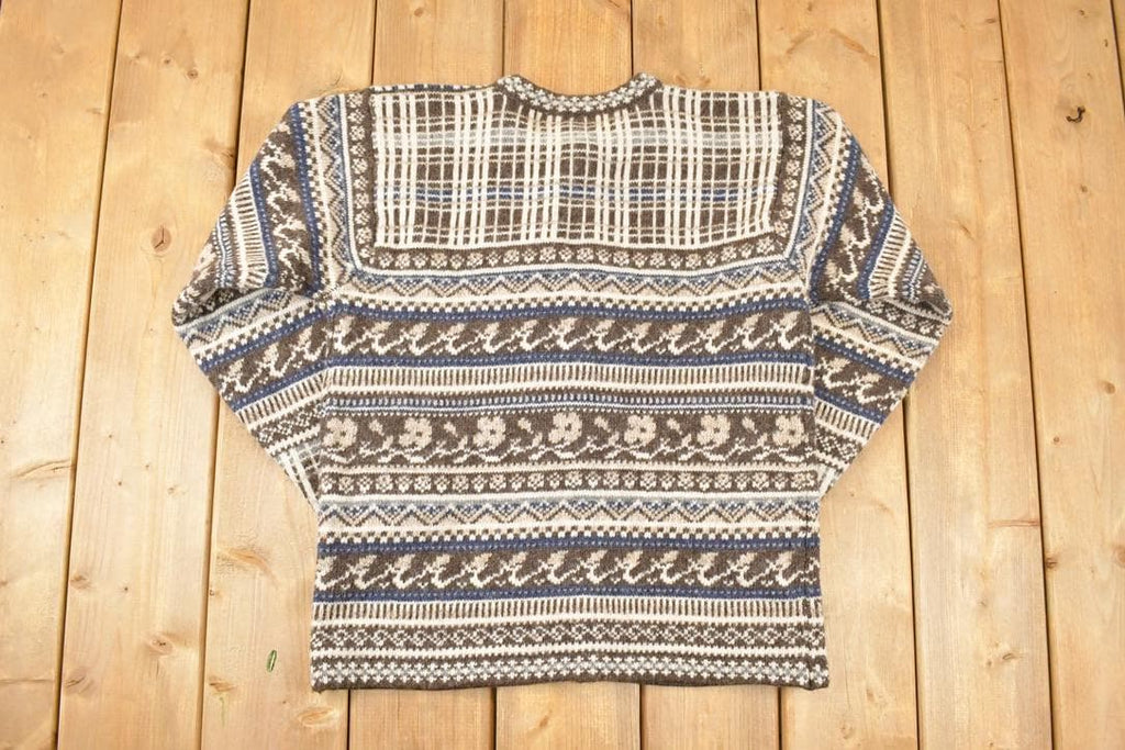 Vintage 1980s Crystal Kobe Shetland Wool Knit Cardigan Sweater Women's S