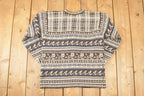 Vintage 1980s Crystal Kobe Shetland Wool Knit Cardigan Sweater Women's S