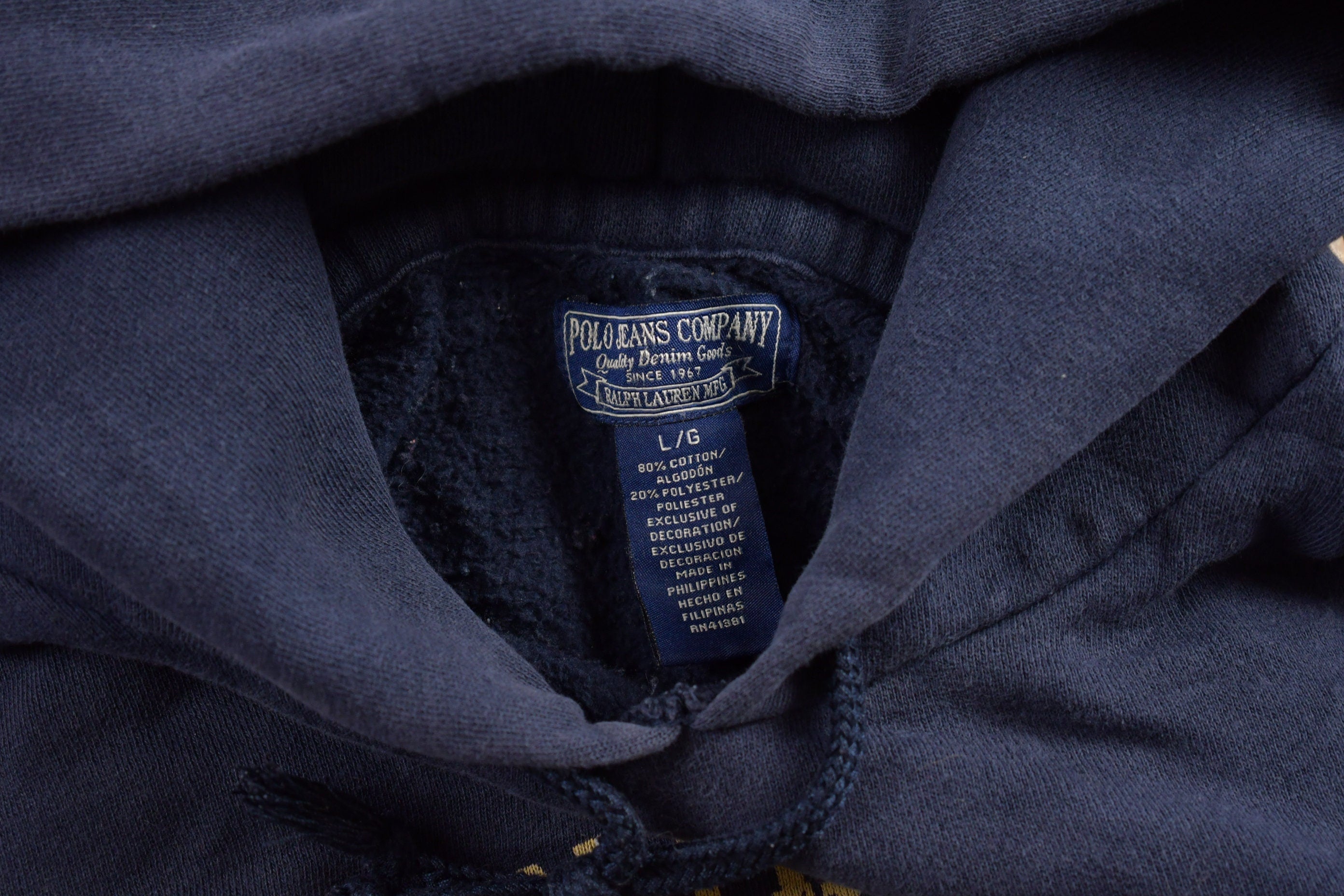 Vintage 1990s Polo Jeans Ralph Lauren Embroidered Hoodie