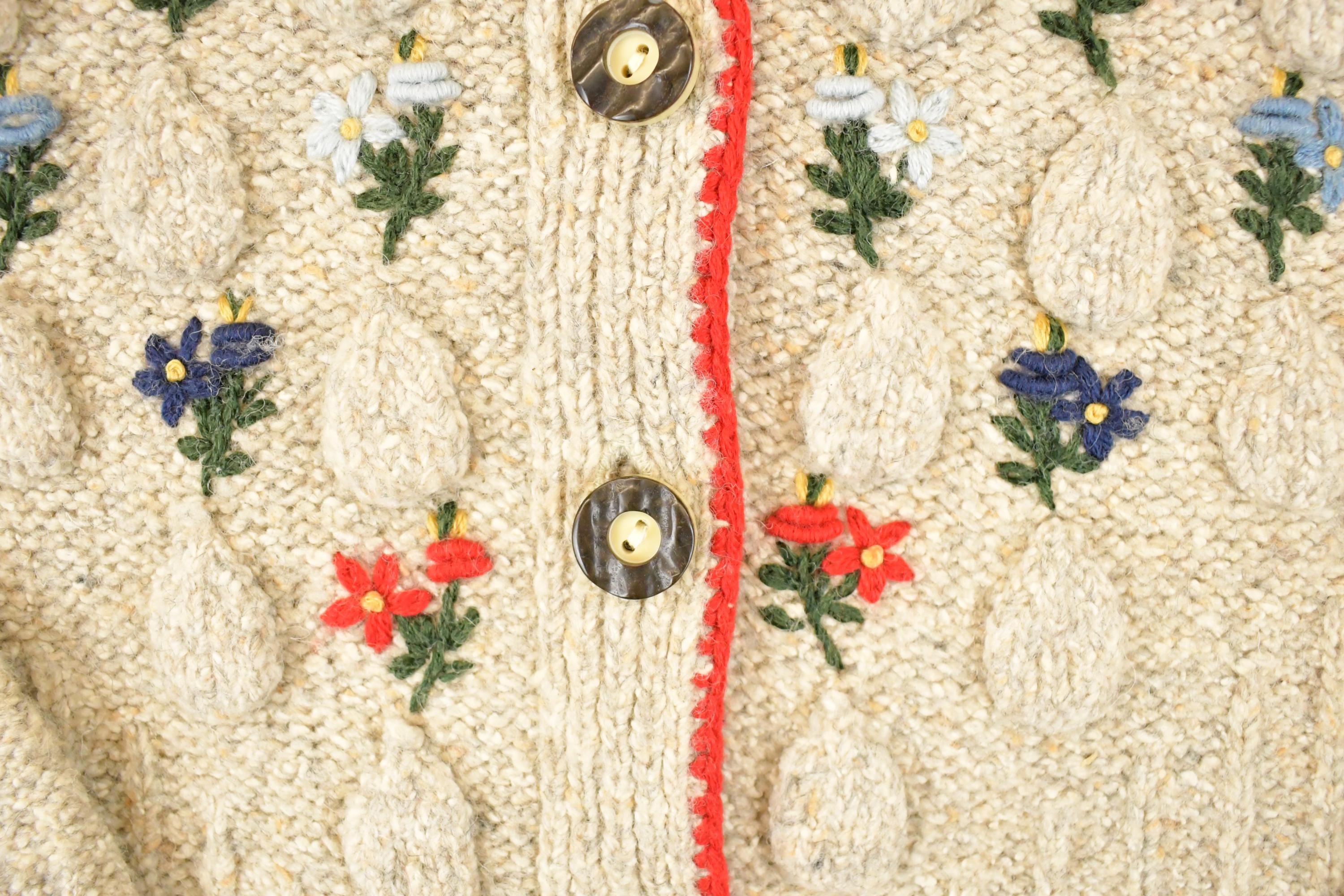Vintage 1990s Obermeyer Chunky Cable Knit Cardigan Sweater Women's S
