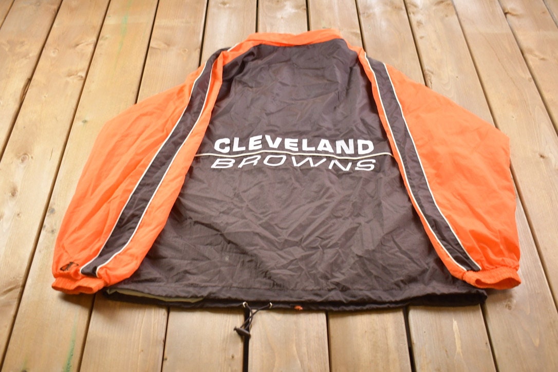 Vintage 1990s Cleveland Browns NFL Game Day Embroidered Windbreaker