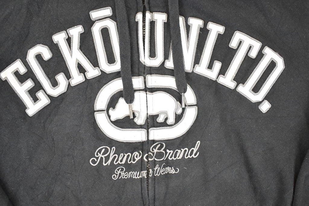 Vintage Y2K Ecko Unltd Zip Up Embroidered Hoodie Sweatshirt Mens XL