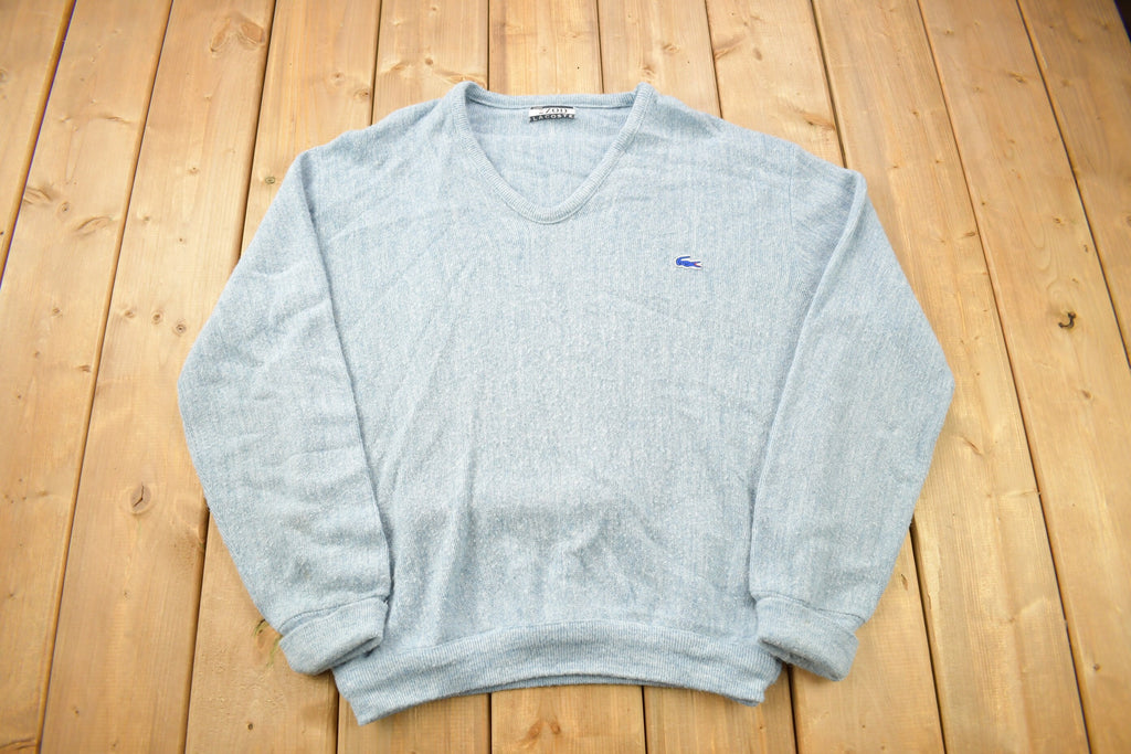 Vintage 1990s Izod Lacoste Wool Knit V-Neck Sweater