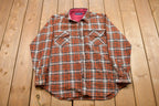 Vintage 1990s Tracker Lined Plaid Button Up Shirt  1990s Button Up  Vintage Flannel  Casual Wear  Workwear  Pattern Button Up