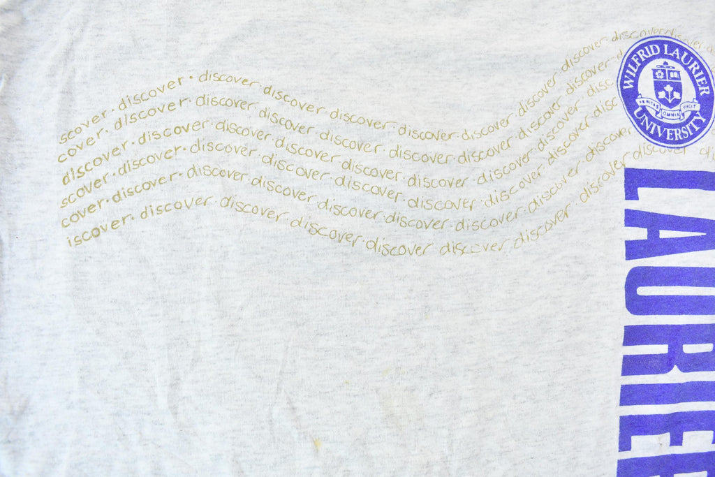 Vintage 1990s Discover Wilfrid Laurier University Single Stitch Graphic T-Shirt Made In USA