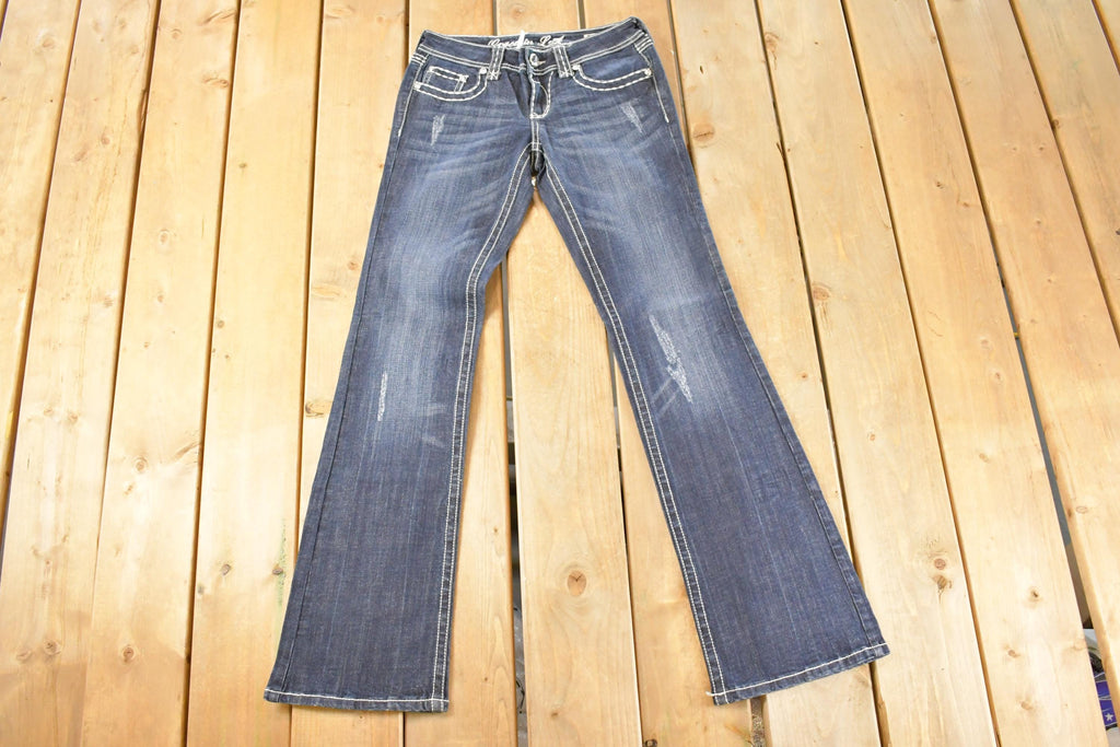 Vintage Deadstock Y2K Grace In LA Bedazzled Bootcut Low Rise Jeans Women's Size 26 x 32