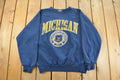Vintage 1990s Distressed University Of Michigan Wolverines Collegiate Crewneck Sweatshirt Men's Large