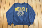 Vintage 1990s Distressed University Of Michigan Wolverines Collegiate Crewneck Sweatshirt Men's Large