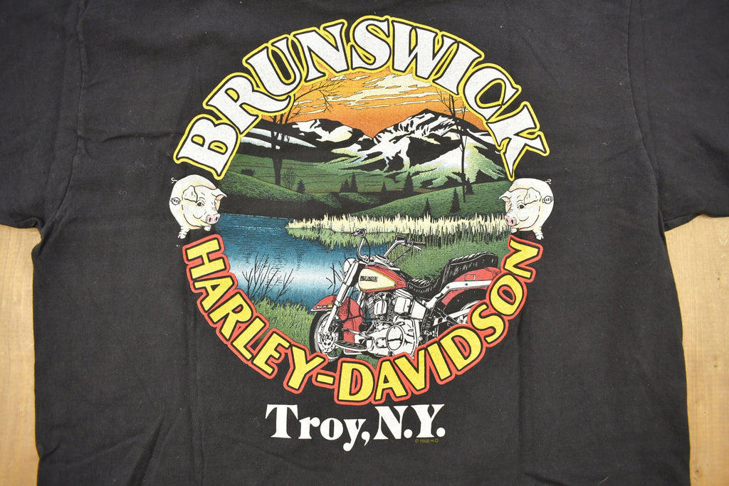 Vintage 1998 Harley Davidson Bruinswick Troy New York T-Shirt