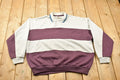 Vintage 1990s Claybrooke Sport Quarter Button Striped Shirt