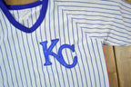 Vintage 1980s KC #49 Pin Stripe Baseball Jersey