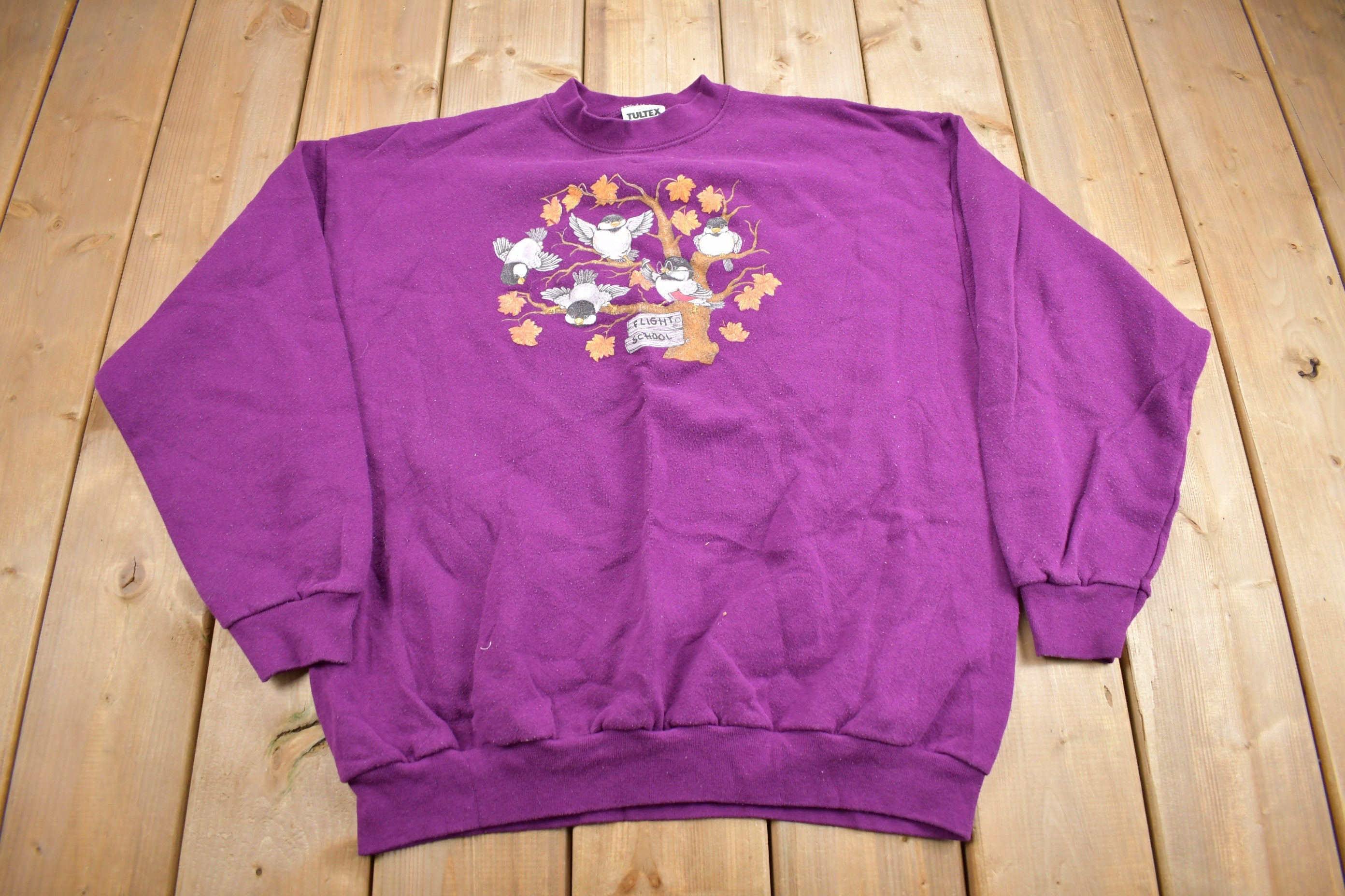 Vintage 1990s Cute Birds Graphic Crewneck Sweater