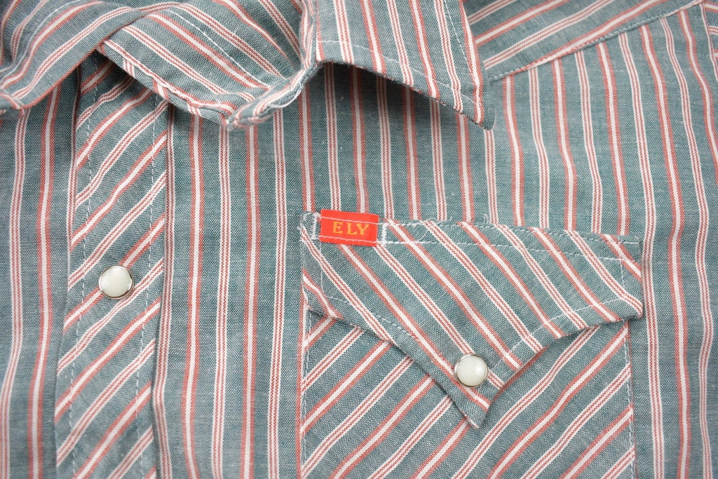 Vintage 1970s Ely Plains Embroidered Western Cowboy Style Button Up Shirt