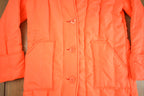 Vintage 1990s Warm Wear Japanese Fluorescent Orange Puffer Jacket