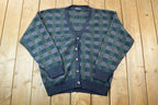 Vintage 1990s Jantzen Knit Perfect Mild Distress Cardigan Sweater Made In USA