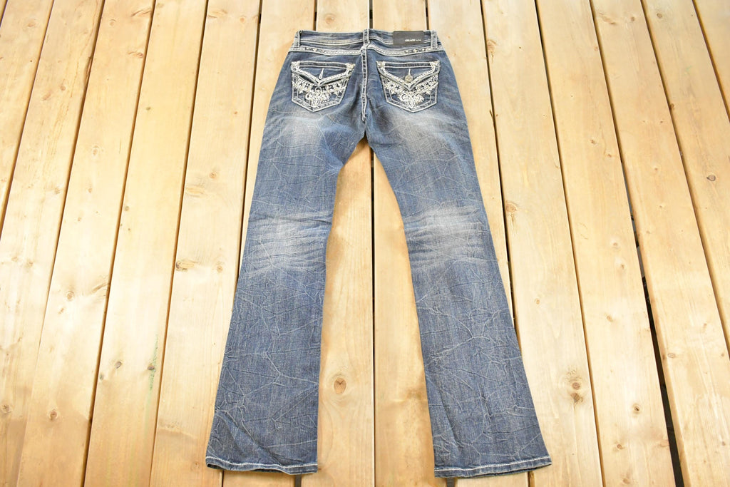 Vintage Deadstock Y2K Grace LA Bedazzled Low Rise Jeans Women's Size 27x32
